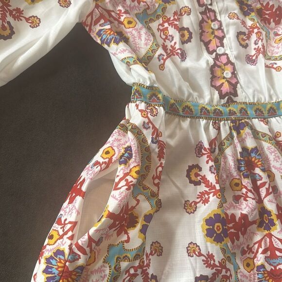 Women’s Floral Print White Summer Mini Dress *Tag Size M fits like a SMALL NEW - Picture 11 of 14